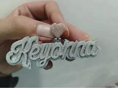 Real Moissanite Pendant| 3ctw Men's Customisable "NAME Pendant"| Custom Charm| Hip Hop Pendant | Moissanite Pendant| Birthday Gift