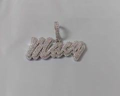 Custom 3Ct Moissanite Script Name Pendant – Silver Necklace with Shining Stone – Luxury Gift with Shining Stone, personalized necklace