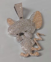 2.5-Inch 3D Cartoon Pendant in 925 Sterling Silver with VVS Colorless Moissanite – Trendy Designer Jewelry"