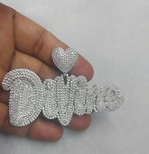 Real Moissanite Pendant| 3ctw Men's Customisable "NAME Pendant"| Custom Charm| Hip Hop Pendant | Moissanite Pendant| Birthday Gift