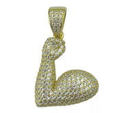 Exquisite 14K Yellow Gold Plated 2.50 Ct Round Cut Genuine Moissanite Diamond Cluster Arm Pendant for Elegant Jewelry Lovers