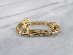 14K Yellow Gold Plated 4Ct Diamond Round Cut Lab-Created Women's Tennis Bracelet