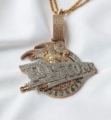 Unique 4.45Ct Round Cut Real Moissanite Custom Men's Pendant in 925 Sterling Silver - Handcrafted Luxury Jewelry