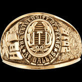 University of Texas at Dallas Richardson-TX Classic Ring - Sterling Silver with 14K Yellow Gold Plating, UTD College Jewelry Gift