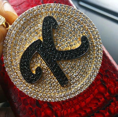 Real Moissanite 2.90 Ct Round Initial Letter _K_ Pendant 14k Yellow Gold Plated |No Chain