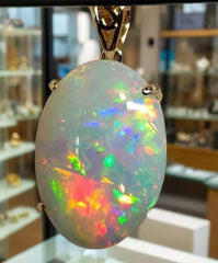 2 Ct Oval-Cut Natural Fire Opal Solitaire Pendant Necklace, 14K Yellow Gold Plated, 18" Chain, October Birthstone Jewelry, Best Gift Idea