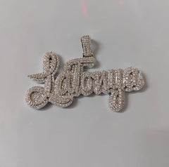 Real Moissanite Pendant| 3ctw Men's Customisable "NAME Pendant"| Custom Charm| Hip Hop Pendant | Moissanite Pendant| Birthday Gift