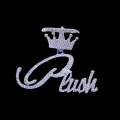 Custom Genuine Moissanite Name Men's Pendant 14k White Gold Plated Silver Birthday Gift