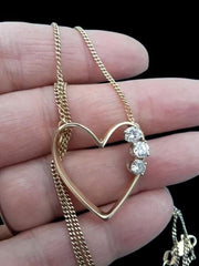 0.20 Ct Round Cut Diamond Women's Heart Pendant Free Chain 14K Yellow Gold Plated Birthday Gifts