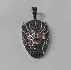 Men's 2CT Round Moissanite Panther Pendant, 14K Yellow Gold Finish, Luxury Charm, Statement Hip Hop Jewelry, Unique Gift for Him, Gift