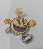 9.5 ct Real Moissanite Cartoon Pendant | Iced Out Hip Hop Jewelry | Cartoon Emoji Pendant | Cartoon Face Diamond Pendant