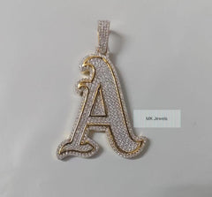 2 inch Custom Moissanite Pendant| 3ctw Men's Custom Letter "A" Pendant| Custom Charm| Hip Hop Pendant | Moissanite Pendant | Birthday Gift