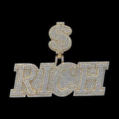 4.0 Ct Round Cut Real Moissanite Customize Name Men's Pendant 14K Yellow Gold Plated Birthday Gift No Chain