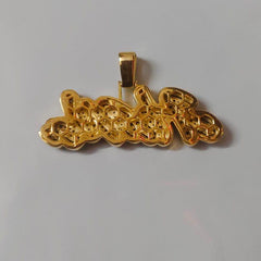 Custom Moissanite Name Pendant, Gold Plated,2.30 ct Moissanite, Sterling Silver, Personalized Jewelry Gift for Men & Women, Gift for Her