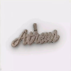 Custom Moissanite "NAME Pendant" | 3ctw Men's Hip Hop Charm Necklace | Real Moissanite Pendant | Unique Birthday Jewelry Gift