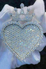 Real Moissanite 3.20 Ct Round Cut Heart Pendant 14K White Gold Plated Ideal Birthday Gift