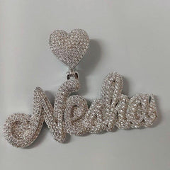 Real Moissanite Pendant| 2ctw Men's Customisable "NAME Pendant"| Custom Charm| Hip Hop Pendant | Moissanite Pendant| Birthday Gift