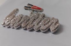 Custom Moissanite Pendant| 3ctw Men's Customisable "NAME Pendant"| Custom Charm| Hip Hop Pendant | Moissanite Pendant| Birthday Gift