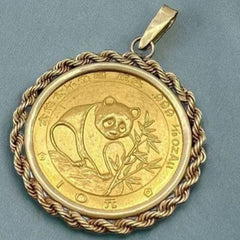 Panda Pendant 14K White Gold Plated Free Chain