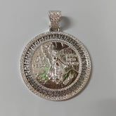 Custom Moissanite Name Pendant, Gold Plated,2.30 ct Moissanite, Sterling Silver, Personalized Jewelry Gift for Men & Women 14K white