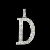 2.0 Ct Round Cut Real Moissanite Men's D Letter Custom Pendant 925 Sterling Silver Ideal Birthday Gift No Chain