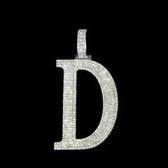 2.0 Ct Round Cut Real Moissanite Men's D Letter Custom Pendant 925 Sterling Silver Ideal Birthday Gift No Chain