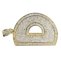 4.00 Ct Round Real Moissanite Mens Initial D Pendant 14k Yellow Gold Plated Jewelry Gift for Men & Women