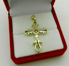 3CT Lab-Created Diamond Cross Pendant in 14K Yellow Gold Plated | Sparkling Religious Jewelry |14K Gold Finish | Perfect Gift for Men & Wom