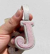 2.50Ct Round Cut Real Moissanite Customize Letter Pendant 14K White Gold Plated| Real Moissanite Pendant | Unique Birthday Jewelry Gift