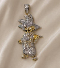 14K Yellow Gold-Plated Son Goku Pendant | Real Moissanite Dragon Ball Z Necklace | Super Saiyan Jewelry | Anime Fan Gift | Goku Charm