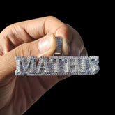 2.0 Ct Round Cut Real Moissanite Customize Name Men's Pendant 14K White Gold Plated Birthday Gift No Chain