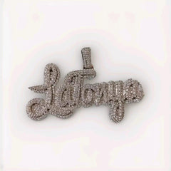 Real Moissanite Pendant| 3ctw Men's Customisable "NAME Pendant"| Custom Charm| Hip Hop Pendant | Moissanite Pendant| Birthday Gift