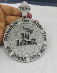 Custom Moissanite Name Pendant – Silver 925 with 14K White Gold Plating | Hip Hop Style Jewelry