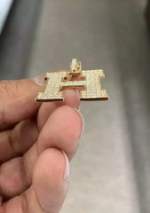 2.0 Ct Round Cut Diamond Initial H Pendant Necklace 14K Yellow Gold Plated Birthday gifts No Chain