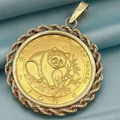 Panda Pendant 14K White Gold Plated Free Chain