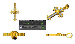 Cross Pendant, 0.63 Ct Real Moissanite, 14K Yellow Gold Plated Sterling Silver Necklace, Faith Jewelry, Perfect Gift for Her/Him