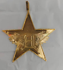 Real Moissanite Men's Star Pendant in Sterling Silver with 14K White Gold Plating | Personalized Moissanite Jewelry | Men's Luxury Gift