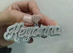 Real Moissanite Pendant| 3ctw Men's Customisable "NAME Pendant"| Custom Charm| Hip Hop Pendant | Moissanite Pendant| Birthday Gift