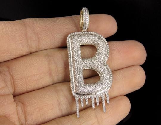 Authentic Moissanite Pendant | 4ctw Customizable Name Letter for Men and Women | Personalized Charm | Hip Hop Jewelry | Ideal Birthday Gift