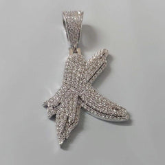 Real Moissanite Pendant| 1ctw Men's Customisable "LETTER Pendant"| Custom Charm| Hip Hop Pendant | Moissanite Pendant| Birthday Gift