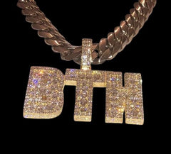 3.20 Ct Baguette Cut Real Moissanite Custom Letter Pendant 14k Silver Gold Plated Birthday Gifts No Chain