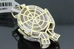 2.50Ct Round Cut Moissanite Men's World Globe Map Pendant 14K Yellow Gold Plated