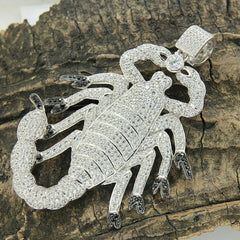 4.0 Ct Round Diamond Scorpion Horoscope Charm Pendant Men's 14k White Gold Plated Birthday gifts No Chain