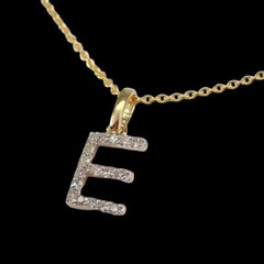 2.0 Ct Round Cut VVS1 Diamond Initial Pendant 14K Yellow Gold Plated Free Chain Birthday gifts