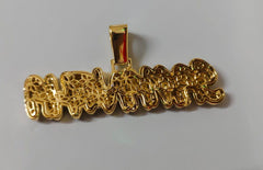 Custom Moissanite Name Pendant - Gold Plated Silver, 3ct Iced-Out Moissanite, Personalized Gift for Men & Women, Gift for Her and Him