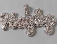 Personalized Moissanite Name Pendant, Sterling Silver, 3ct Custom Name Necklace, Luxury Gift for Men, Christmas, Birthday, Gift for Her