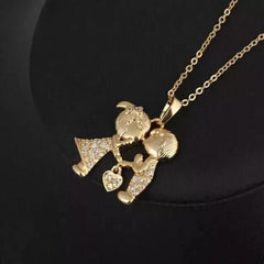 1Ct Round Cut Real Moissanite Heart Love Charm Pendant 14K Yellow Gold Plated