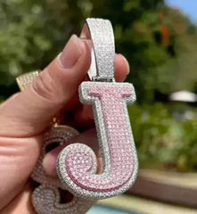 2.50Ct Round Cut Real Moissanite Customize Letter Pendant 14K White Gold Plated| Real Moissanite Pendant | Unique Birthday Jewelry Gift