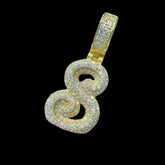 2.0 Ct Real Moissanite 14K Yellow Gold Plated Silver Customize Letter S Pendant Birthday Gifts No Chain