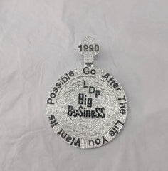 Custom Moissanite Name Pendant – Silver 925 with 14K White Gold Plating | Hip Hop Style Jewelry